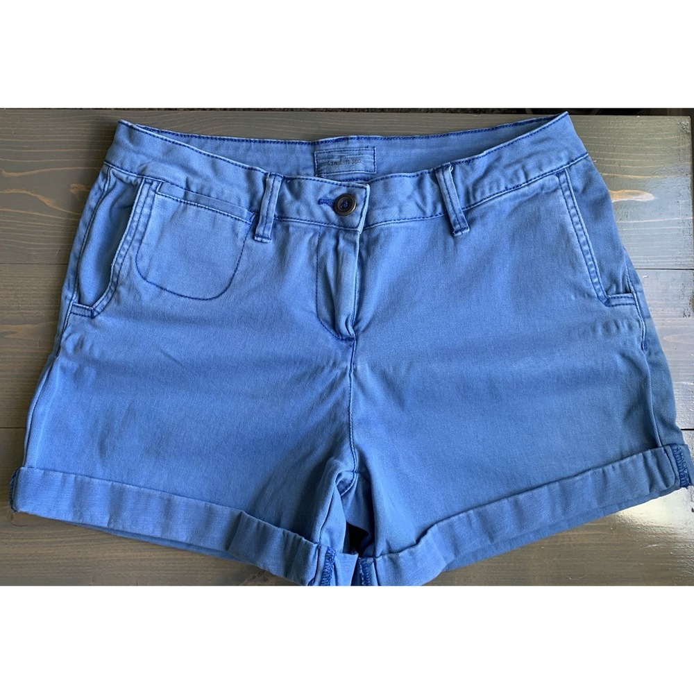 Land'N Sea Womens Size 2 Blue Cotton Blend Shorts‎ Cuffed Preppy